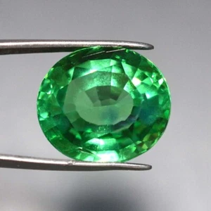 20.90 Ct 16.5x14.6 MM Oval Colombian Green Blue Sapphire Lab Corundum SG9028 - Picture 1 of 4