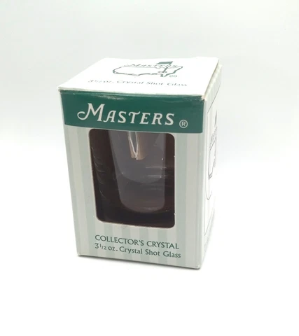 2001 Masters Shot Glass Augusta National Golf Club PGA Major MIB Tiger Woods Cover