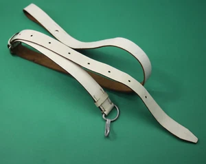 WHITE LEATHER Polish Army BELT AK47 AKS KALASHNIKOV SLING BELT RARE Warsaw Pact - Picture 1 of 5
