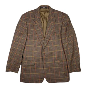 Daks London EU 50 UK 40R Colourful Check Blazer Men's Wool Houndstooth Jacket - Picture 1 of 21