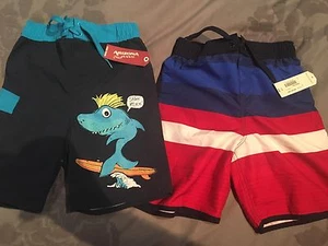 Lot of 2 New Arizona Jeans Boys Swim Trunks Bathing Suits Size L 6 - Picture 1 of 4
