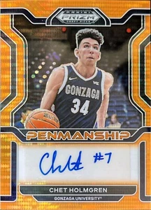 2022-23 Prizm Draft Picks Orange Pulsar 18/49 Chet Holmgren Rookie AUTO Gonzaga - Picture 1 of 1