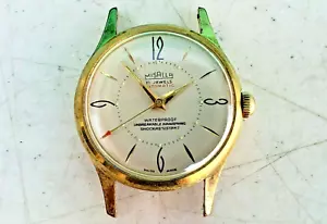 Misalla Automatic Mens Watch Swiss 10 Microns GP 17J RED POINTER c1950s Vintage - Picture 1 of 12