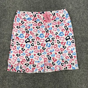 Golftini Pink Label Skort L Large White Multi Abstract AOP Pickleball Casual - Picture 1 of 7