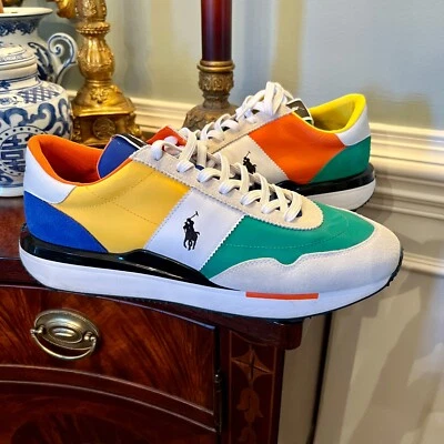 NWOB Men's Polo Ralph Lauren Train 89 Paneled Colorblocked Lace Up Sneakers  13 - Image 1 of 4