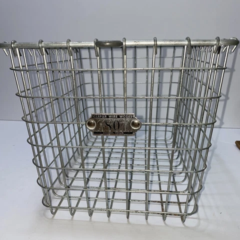 Vintage Kaspar Wire WorKs Gym Locker Bin Basket Shiner Texas #80 13x8x7 1/2 Cover