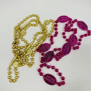 Mardi Gras Bead Necklaces Set Of 2 Pete Fountain's Half-Fast Walking Club Orlean - Picture 1 of 5