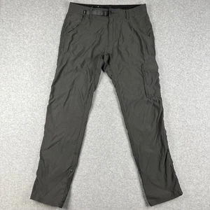 Prana Stretch Zion II Slim Fit Pants Hiking Belt Roll Snap Up 32x31 Mens Grey - Picture 1 of 8