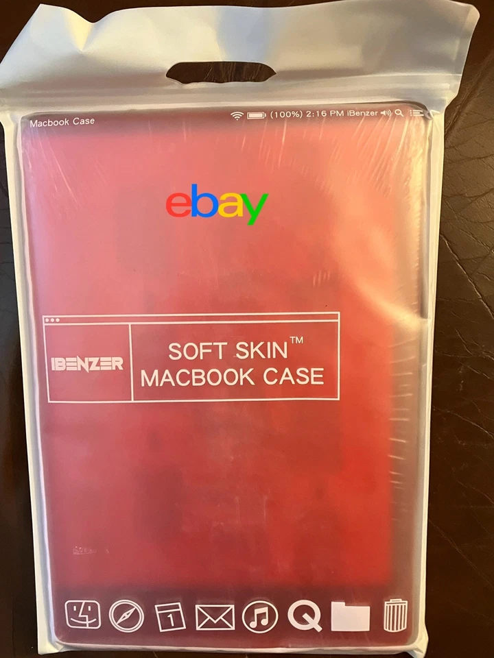 Funda de piel suave Ibenzer - Apple MacBook Air 13" - Roja - OEM - # -MA1390+ - Nueva* Foto 1 de 3