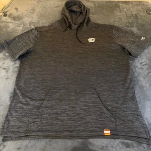 Calgary Flames NHL Fanatics Authentic Pro Short Sleeve Hoodie Gray Mens XXL 2XL - Picture 1 of 9