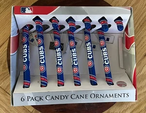 Chicago Cubs Kunststoff Zuckerstange Weihnachtsschmuck 6er Set NEU - Bild 1 von 6