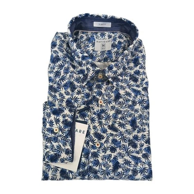 Camicia Uomo Navigare N61 Fantasia Floreale Slime Fit - Immagine 1 di 4