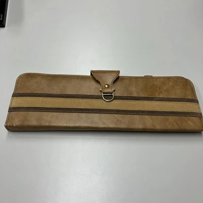 Vtg 70s 80 Necktie Tie Travel Case Carrier Safe Luggage Brown Faux Leather FS! - Image 1 of 4