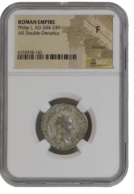 Collectible Roman Silver Antoninianus of Philip I (AD 244-249) - NGC F - Image 1 of 3