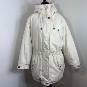 Eddie Bauer Vintage Coat Parka Hooded Small Premier Polar White Goose Down - Picture 1 of 12