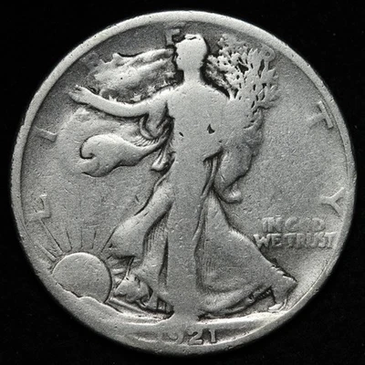 1921 Walking Liberty Silver Half Dollar GOOD+ E292 QSMC - Image 1 of 2