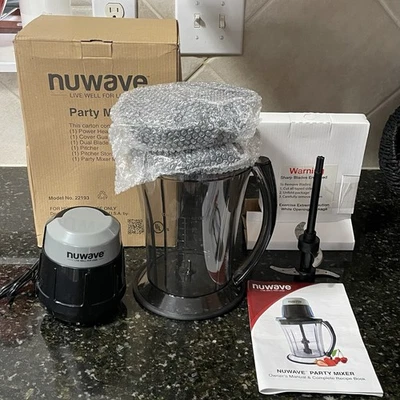 Nuwave Party Mixer 22193 cabezal eléctrico, jarra, cuchilla, licuadora nueva en caja Foto 1 de 4