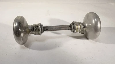 Two antique petite Nickel Plated brass storm door knobs A - Image 1 of 4