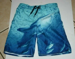 Old Navy shorts youth large sharks swim blue pool beach water kids boys 10 / 12 - Picture 1 of 9