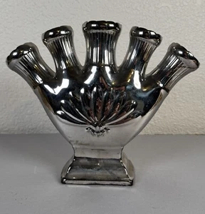 Jarrón antiguo de plata con flores de tulipiér Staffordshire cerámica georgiana - Imagen 1 de 14