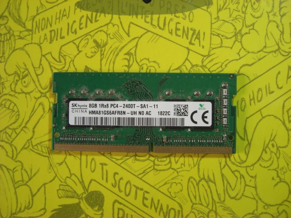 MODULO RAM MEMORIA HYNIX DDR4 8GB 1Rx8  PC4 2400T-SA1-11 1822C SPED.GRATIS - Immagine 1 di 1