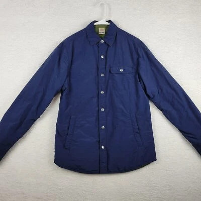 Faherty Men's Reversible Shirt Jacket Size Small Nylon/Cotton Navy Blue/Green - Image 1 of 4