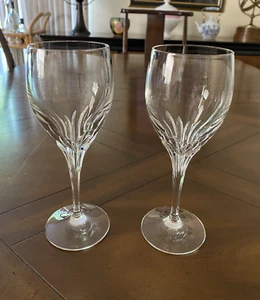 Noritake Crystal Turning Point 8'' Water goblets Set Of 2 - Picture 1 of 10