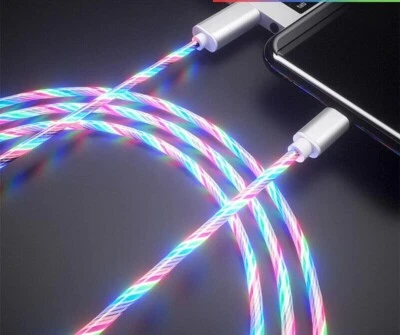 Type C to C LED Light Fast Charger Cable For Samsung Galaxy S21 S22 S23 Ultra UK - Image 1 of 4