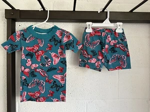 GUC Hanna Andersson SHORT JOHNS Butterfly PAJAMAS SZ 100 US 4 Multi - Picture 1 of 9