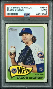 💎🚨 2014 Topps Heritage High Number JACOB DEGROM RC #H549  PSA 9 MINT ⚾️🧨 MVP - Picture 1 of 6