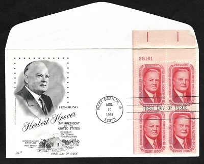 #1269 5c Herbert Hoover -Fleetwood FDCPB4 Plt #28161 - Image 1 of 2