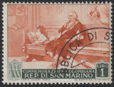San Marino 1952 SC# 308 - Christopher Columbus - CTO - Used - Image 1 of 2