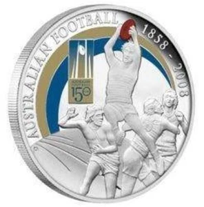 Australia 1 Dollar 2008 Australian Football Silver Coin - Picture 1 of 3