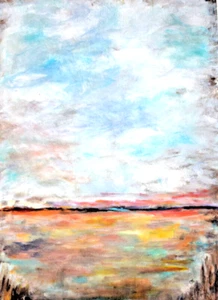 ORIGINAL PAINTING Acrylic Landscape Canvas Impressionist Wall Art 16x20 Signed - Picture 1 of 2