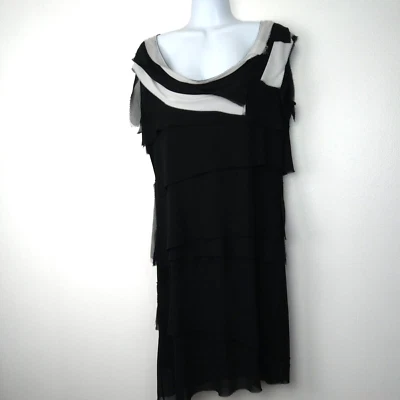 Cartise Dress Women's (No Size Tag) Black Layers Sleeveless Bust 40 - Image 1 of 4