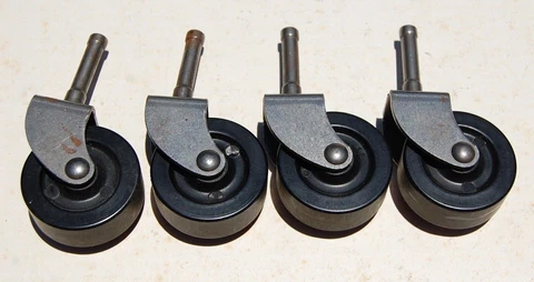 4 matching VINTAGE Heavy Duty CASTER RUBBER 2" WHEELS FURNITURE CART STEAMPUNK Cover