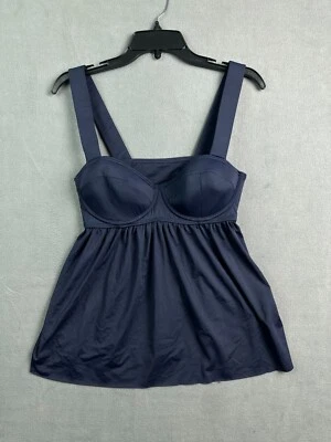 NWT Swim Top Tankini Large Babydoll Underwire Michael Kors Blue New Navy Womens - Image 1 of 4