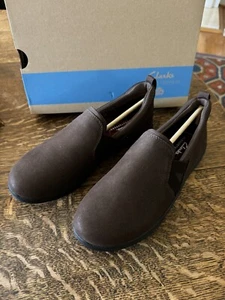 Clarks Breeze Bali Casual Slip-On Teacher Shoes Size 7 Brown Comfort Office New - Picture 1 of 8