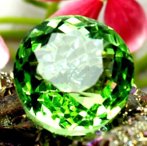 AAA+ Large Green Peridot 70.40 Ct. Round Cut Loose Gemstone For Ring & Pandant - Picture 1 of 7