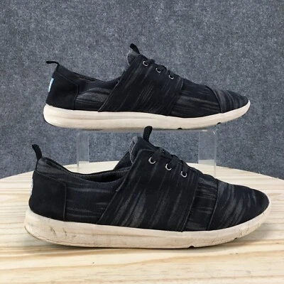 Toms Shoes Womens 11 Del Rey Sneaker Black Lace Up Casual Comfort Low Top 710516 - Image 1 of 4