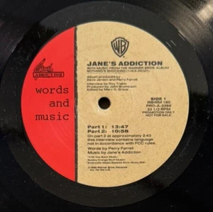 Jane's Addiction : Paroles et Musique - Disque vinyle PROMO Warner Bros Records 1988 - Photo 1/5