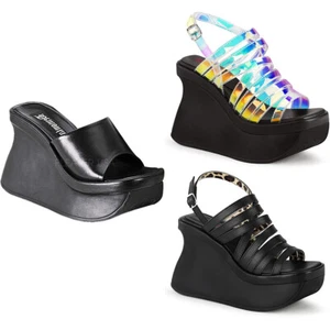 Pleaser Demonia Goth Punk Extreme Platform Slide Mule High Heel Adult Women PACE - Picture 1 of 16