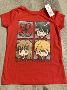 Kids Girls XS Size 4/5 Harry Potter T-Shirt Short Sleeve Youth Red NWT  - Picture 1 of 6
