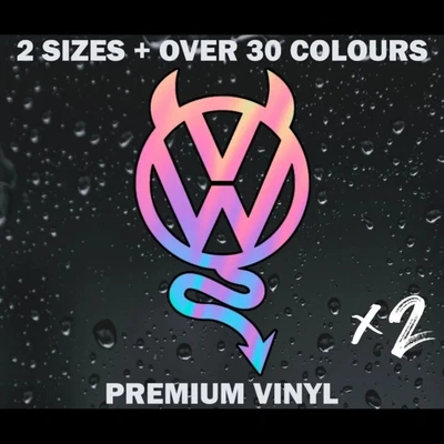 VARIOUS 2 VW DEVIL VAG Vinyl Sticker Decal Gloss Matt Glitter Holographic
