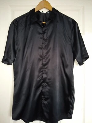 Mens Black Silky light weight shirt size Extra Large - Image 1 of 2