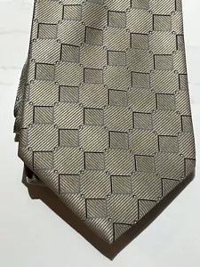 NAUTICA Men's 100% Silk Tie ~ Taupe w blue/black accents ~ NEW - Picture 1 of 7