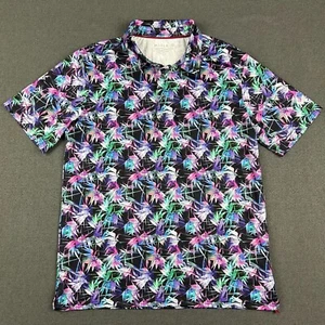 Maelreg Polo Shirt Mens Small Floral Geometric Performance Golf Stretch Colorful - Picture 1 of 8