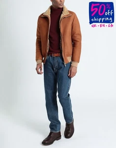 RRP €999 DACUTE Shearling Bomber Jacket IT50 US40 L Zipped Wool Blend Rib - Picture 1 of 8