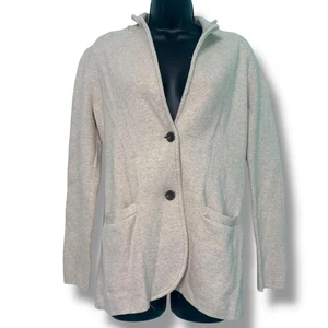 J. Maglione donna Crew blazer taglia small marrone cammello maglia scolaretto weekend giacca - Foto 1 di 9