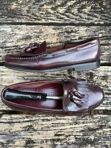 Mocasines GH Bass Layton Weejuns de cuero borgoña con borla sin cordones talla 9 M5 - Imagen 1 de 14